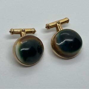 Vtg Operculum Shell 12k Gold Filled Cufflinks .8” Width